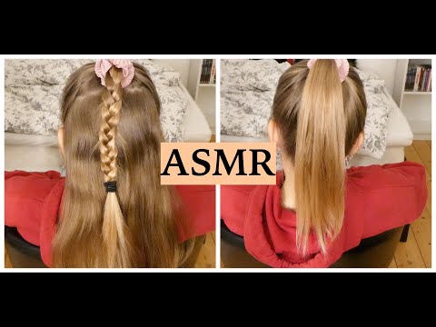 ASMR STYLING MY SISTER'S HAIR (Brushing/Combing, Spraying, Braiding, Hair Play Sounds)