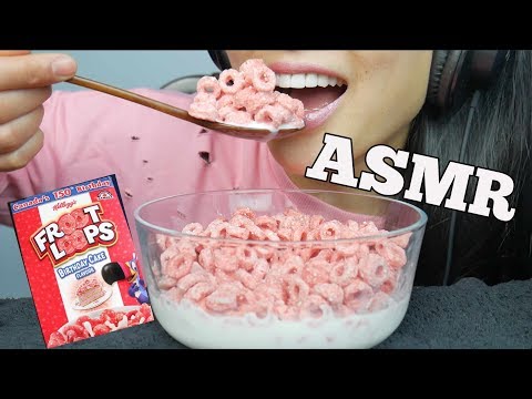 ASMR Birthday Cake Fruit Loops (EATING SOUNDS) | SAS-ASMR