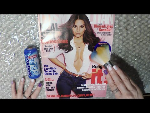 ASMR Gum Chewing Magazine Flip Through | Cosmopolitan | Tingly Close Whisper