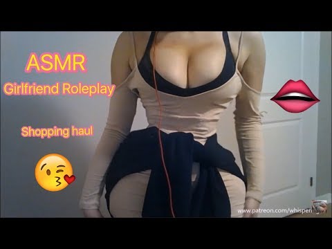 ASMR Girlfriend Roleplay - Kisses + Shopping Haul! with tapping and water sounds!