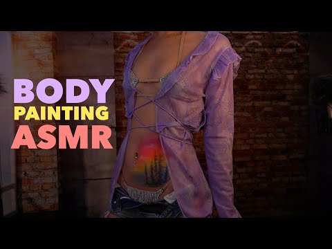 Body Painting a Bob Ross Scene ASMR🎨