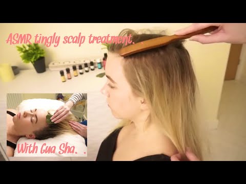 ASMR Tingly scalp scaling | Essential oils, scalp massage and Gua sha (soft spoken)