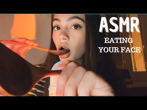ASMR| Me como tu carita + Mouth sounds intensos para relajarte rápido 💤😴 (Eating you)