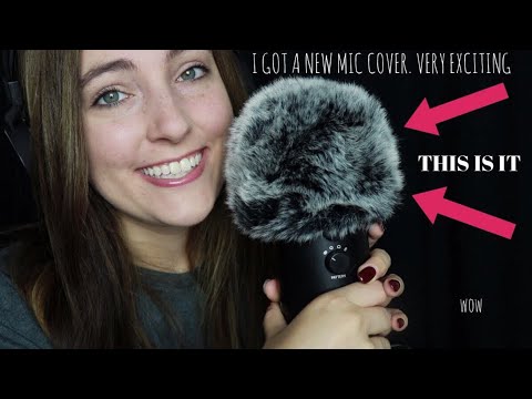 breaking in my new microphone cover (combing, touching, whispering) ASMR