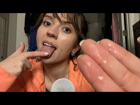 ASMR| Spit Painting On Myself! (Wet spitting sounds) (Licking Mouth Sounds)