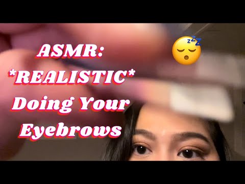 ASMR: REALISTIC Doing Your Eyebrows | Plucking , Cutting , Brushing | Gum Chewing | Lofi No Talking