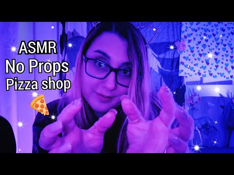 No Props ASMR Roleplay Pizza Shop with 17 Invisible Toppings (mouth sounds, hand movements)