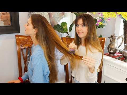 ASMR TWINS Hair Brushing + Hairplay (relaxing & whispered)