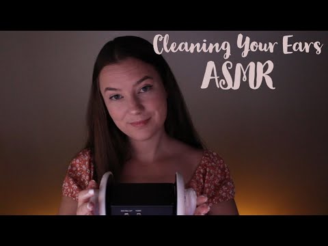ASMR Cleaning Your Ears (fluffy ear picks, lotion/oil ear massage) No talking