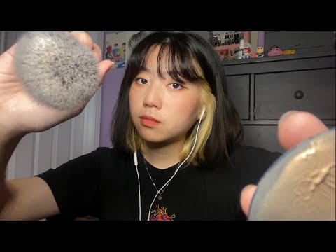 ASMR egirl does your makeup | Gum Chewing, Tongue Clicking, Tapping Sounds