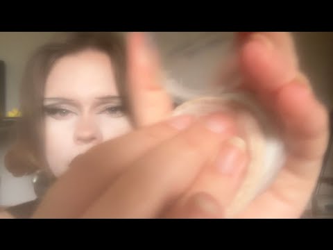 ASMR doing your trad goth makeup (putting makeup on the camera/real camera touching)