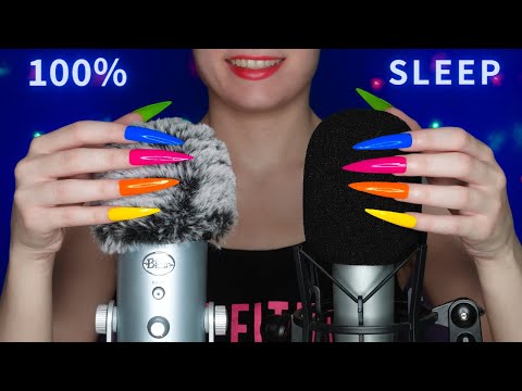 ASMR Mic Scratching & Massage with XXL ULTRA LONG NAILS , Different Mic Covers & Mics💙 No Talking 4K