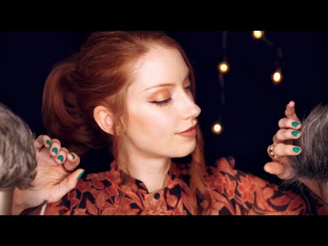 The most gentle fluffy mic brushing with fingertips / Soft whispers 😴 ASMR