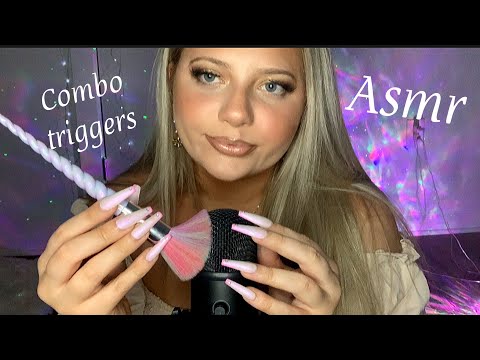 Asmr Brushing & Mic Scratching, Tape Sounds, Plastic Wrap & more! 🦄 so relaxing 😴