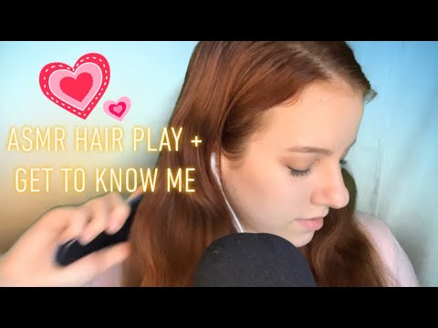 ASMR | Hair Play & Get to Know Me ♥️ | tapping hair brushing comb whispers