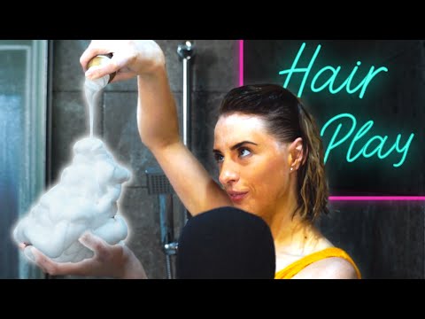 [ASMR] Parting Hair / Brushing Hair / Hair Play / Scratching / Shower ASMR