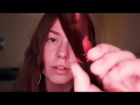 ASMR • Slow Personal Attention 😴 Face Brushing, Hair Clipping, Eyebrow Plucking (German/Deutsch)