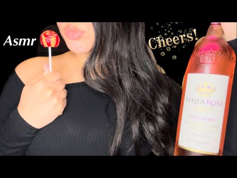Stormy Asmr Eating a Lollipop and Drinking Wine No Talking