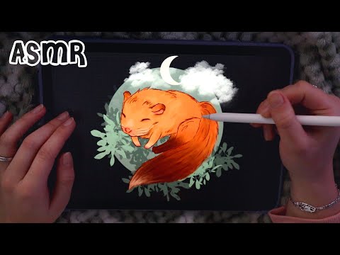 ASMR iPad Drawing ✏️ An Animal from my Dreams: The Ham-Fox 🐹