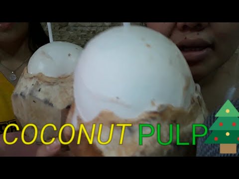 ASMR LOCAL COCONUT PULP DRINKING AND EATING WITH MY SISTER