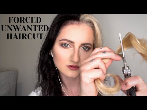 ASMR: Forced Unwanted Haircut on a Blonde Woman | Jealous, Cruel, Mean | Blonde Lady/Wig