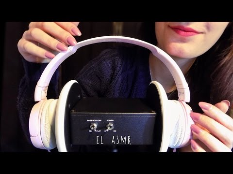ASMR 3Dio♥ ear TAPPING with EAR MUFFS! Sleep well♥ [No Talking]