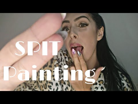 ASMR | SPIT PAINTING EM VOCE COM OS DEDOS E PIRULITO 💦💦💦🥴#asmr #mouthsounds #spitpainting