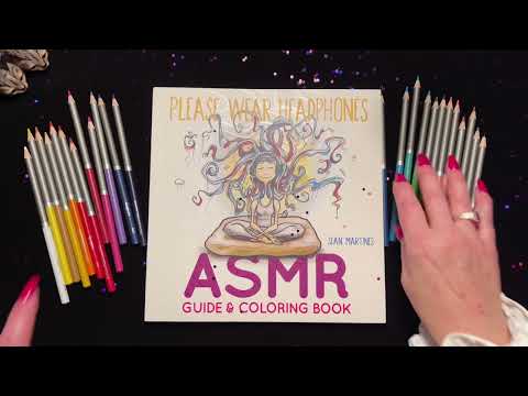 ASMR Coloring/Colored Pencils! (Unintelligible Whispers) Page turning, pencil rummaging & coloring!