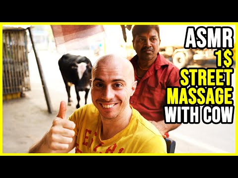 1 $ INDIAN HEAD MASSAGE on the STREET with a surprice (🐄 on the set)