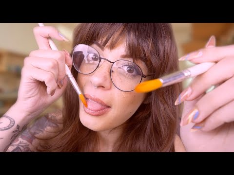 ASMR | Spit Painting You (But With Brushes) Mouth-Sounds Haters Beware