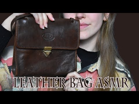 ASMR ♥ Tapping on my Leather Bag ♥ (Ear to ear ASMR Leather sounds)