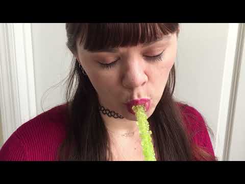 ASMR LOLLiPOP crystal rock candy NO TALKING mukbang satisfying mouth sunny sounds tingles yummy