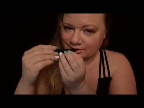 ASMR "Brushing" My Teeth With A Hairclip|Close Up Whisper|Fluffy Mic Brushing|Tapping
