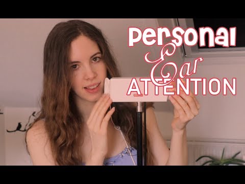 Personal Ear Attention ASMR - Sticky Sounds, Tapping, Close Whispering & Unintelligible