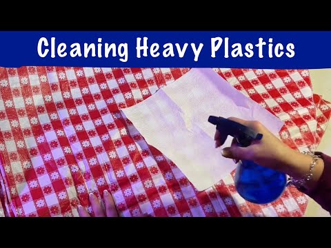 ASMR Cleaning Heavy Plastic (No talking) Thrift Shop Haul/Heavy plastic crinkles.
