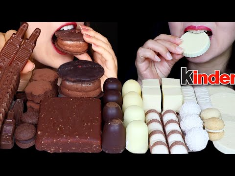 ASMR MILK + WHITE CHOCOLATE (MINI MARSHMALLOW, EDIBLE TOOLS, ICE CREAM, CHEESECAKE, FERRERO CHOCO)먹방