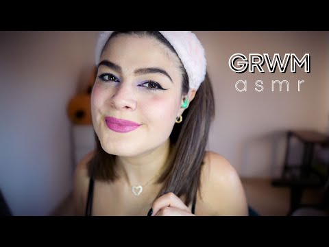 ASMR Mi trucco e mi piastro i capelli (tutorial eyeliner) GRWM (whispering & soft spoken)