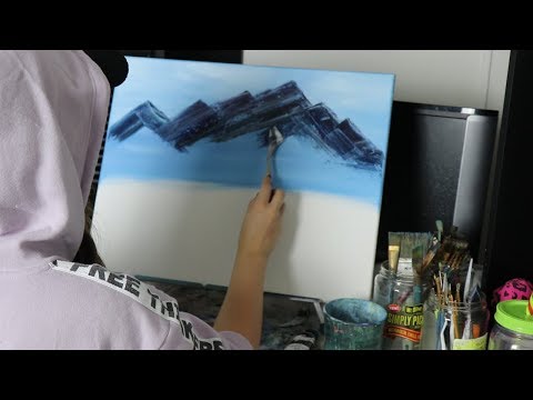 Painting Mountains with a Palette Knife ASMR