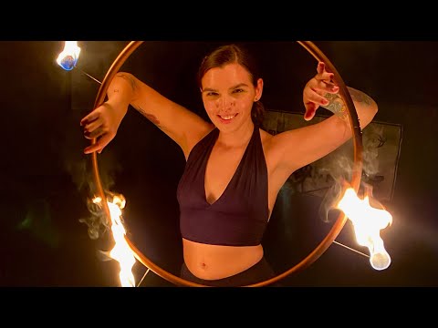 ASMR Fire Hula Hooping❤️‍🔥 Relaxing Sounds + Visuals🔥