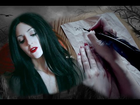 Spooktober- Morticia Writes to Gomez (ASMR soft spoken/quill scritching/paper)