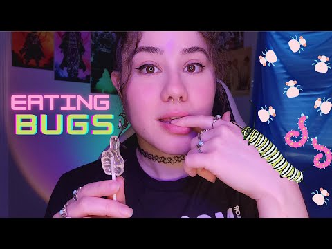 ASMR: Eating BUGS!!🐛 Mouth Sounds with 💥popping Candy💥