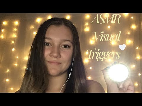 [ASMR] Visual Triggers *flashlight, hand movements & face brushing*