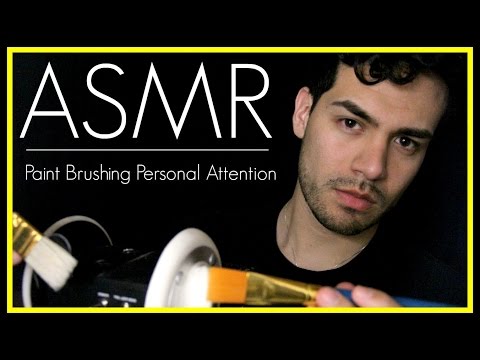 ASMR - Personal Attention With Paint Brushes (Close Up Male Whisper, Brushing/Caressing Ears)