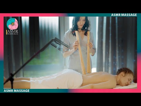 ASMR Table Massage with Bamboo Brooms by Adel