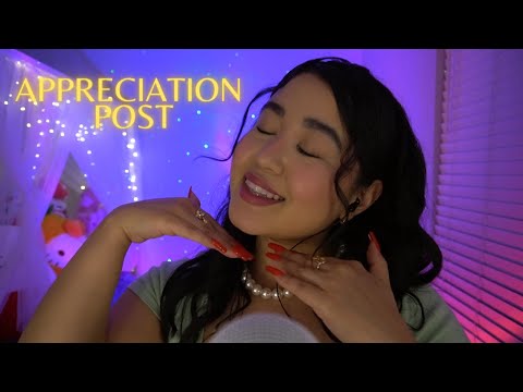 ASMR | 1st Appreciation post, ( whispers, saying names, slight nail sounds ) THNAK YOU ALL 💙
