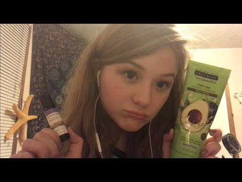 ASMR bitchy “friend” does your skincare | tapping | whispering | Tongue 👅 clicks