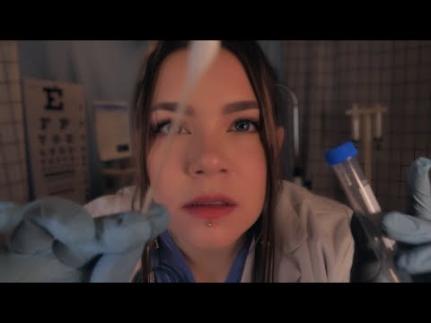 ASMR Hospital What is that on your face??? | Face Exam, Culture Swab Collecting, Measuring