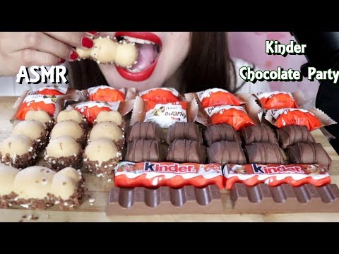ASMR Frozen Kinder Chocolate Party Eating Sounds No Talking