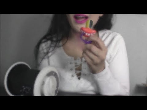 ASMR Eating Lollipop 🍭Eating Sounds Whispering With 3dio Binaural Sounds!⭐