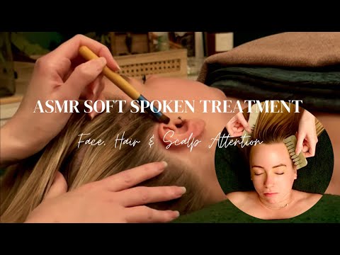 ASMR Face, Neck, Scalp & Hair Attention for Sleep | Scalp Scaling, Jade Combs & Facial (NO MUSIC)